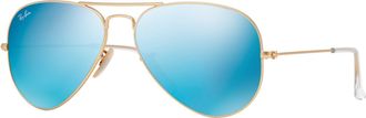 Ray-Ban RB3025 112/17 Matte Gold RB3025 Aviator Sunglasses Lens Category 3 Lens Mirrored Size 58mm
