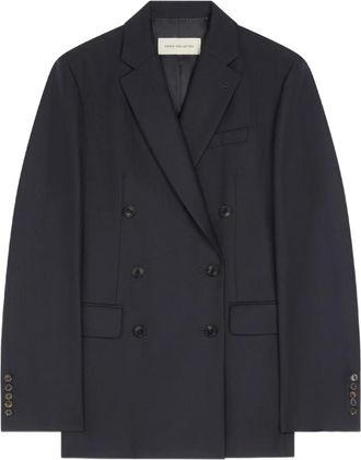 Dries Van Noten Blazer doppiopetto in lana - Blu
