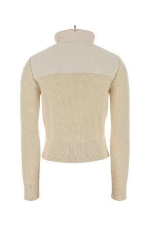 Moncler Womens Cotton-Blend Hybrid Jacket Beige Exterior