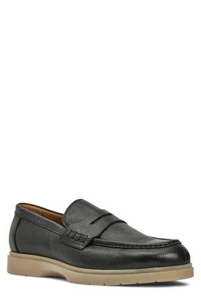 Aquatalia Timothy Penny Loafer in Black Leather at Nordstrom, Size 11.5
