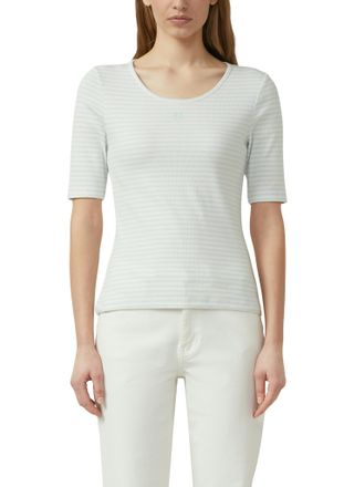 s.Oliver Rundhalsshirt S.OLIVER, Damen, Gr. 34, sky blau stripe, Jersey, Obermaterial: 95% Baumwolle, 5% Elasthan, gestreift, tailliert h&uuml;ftbedeckend, tiefer R