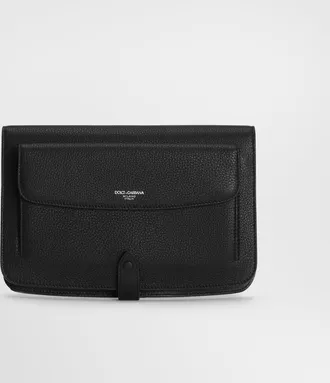 Dolce & Gabbana Calfskin Clutch Bag - Man Briefcase And Clutches Black Onesize