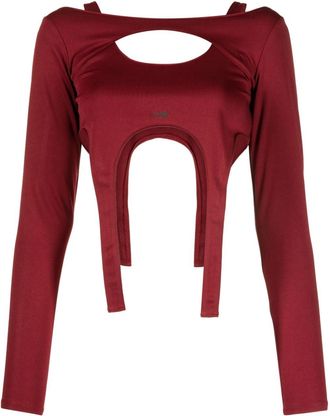 Heliot Emil layered long-sleeved crop top - women - Spandex/Elastane/Polyester - 36