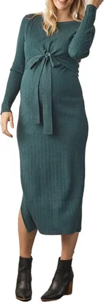 Angel Maternity Knit Midi Maternity/Nursing Dress in Teal at Nordstrom, Size Large