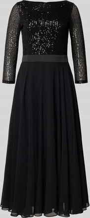 Swing Cocktailkleid mit U-Boot-Ausschnitt in Black, Größe 36