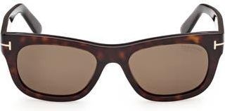Tom Ford 54mm Polarized Rectangular Sunglasses in Dark Havana /Brown Polarized at Nordstrom Rack