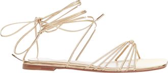 Gianvito Rossi Sylvie Leather Strappy Flat Gladiator Sandals