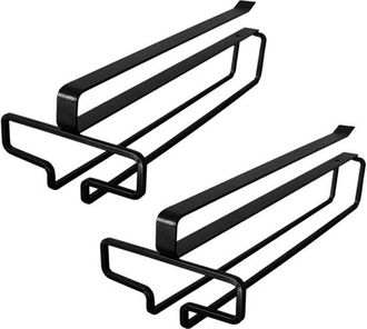 OEM Juego De 2 Soportes Colgantes Para Copas De Vino - No Requiere Taladro - Para Bar Y Cocina - Negro