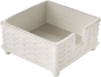 Two's Company Basketweave Cocktail Napkin Holder