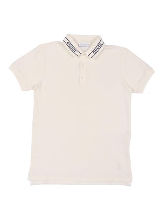 Gucci J S/S Poloshirt aus gestreckter Baumwolle Pi
