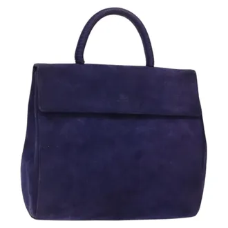 Prada Vintage Suede Purple Suede Handbag (Pre-Owned)
