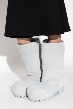 Balenciaga Alaska Fur Snow Boots, Womens, Blue