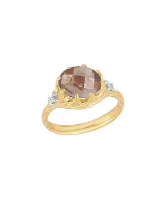 I.Reiss Company 14K 3.55 Ct. Tw. Diamond & Smokey Topaz Cocktail Ring