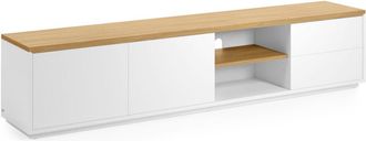 K Home Grosses, nachhaltiges Lowboard Abileno 200 x 44 cm - Eiche Natur / Weiss