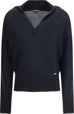 Tom Ford Kasjmier Polo Sweater - Dames - Cashmere truien - Zwart - M - Kasjmier - Truien & Vesten