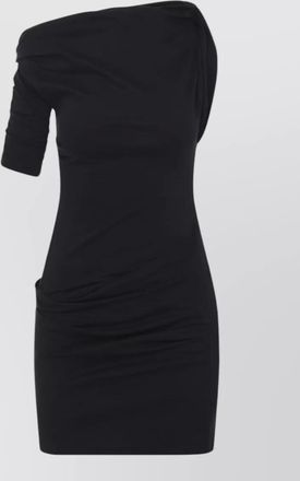 Jacquemus one shoulder mini dress ruched sleeve