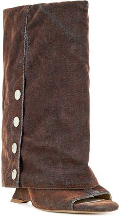 Azalea Wang Metallic Open Toe Boot in Orange at Nordstrom, Size 7.5