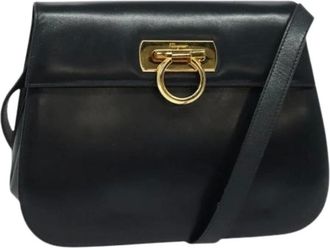 Ferragamo Pre-owned Cross Body Bags, female, Black, Size: ONE SIZE Pre-owned Leather Shoulder Bag