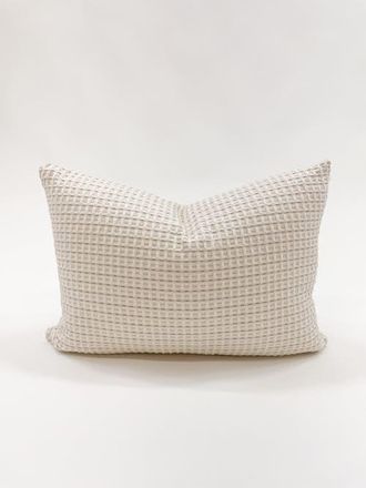 Anaya with Love Cool Cotton Waffle Weave Pillow with Down Insert in Ivory at Nordstrom, Size 14X20