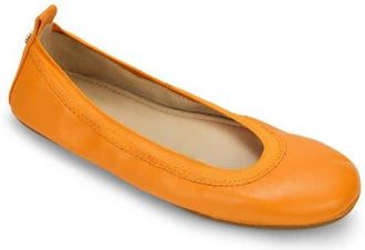 Yosi Samra Samantha Foldable Ballet Flat in Tangerine at Nordstrom, Size 10