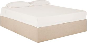 Deco Wood Canapé tapizado beige para colchón 135x200cm