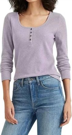 Eddie Bauer Infinity Long Sleeve Thermal Henley Top - Plus In Iris Purple