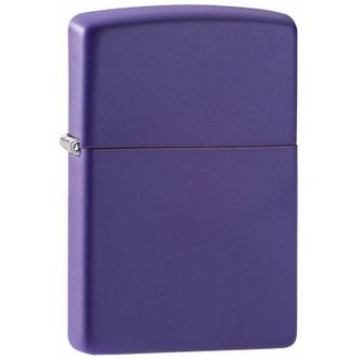 Zippo Accendino Zippo Classic Purple Matte 237, Accendino Antivento Ricaricabile Zippo, Realizzato in Metallo con Caratteristico click Zippo, Color Viola