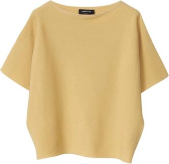 Fabiana Filippi Stijlvolle Gebreide Trui - Dames - Ronde hals truien - Beige - M - Truien & Vesten