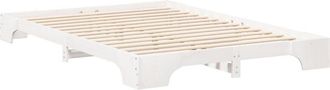 vidaXL Bed Frame White 140 x 210 cm Solid Pine Wood vidaXL