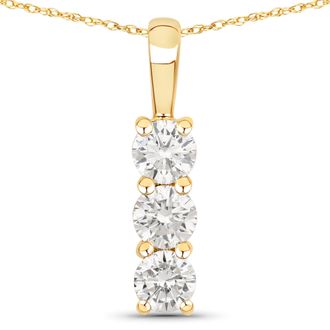 Diana M. Jewels Lab Grown Diamond F/C Round 4.10mm ( 0.25Pt ) - 3Pcs ( Metal Weight With Chain ) ( 18 Rope Chain With Lobster Lock 8mm, Approx 1.07gm ) ( CLARITY VS )