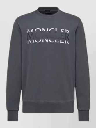 Moncler crew neck sweatshirt long sleeves ribbed cuffs hem