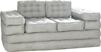 Vente-Unique Sof&aacute; cama modular de tela gris DILAKO