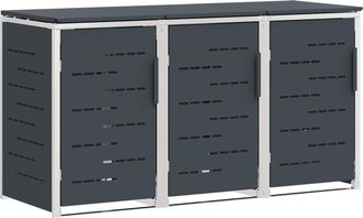 vidaXL Almacenamiento De Contenedor Con Ruedas For 3 Bins 240l Vidaxl