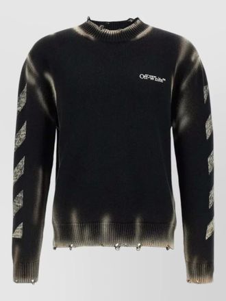 Off-white cotton gradient logo-print crewneck sweater