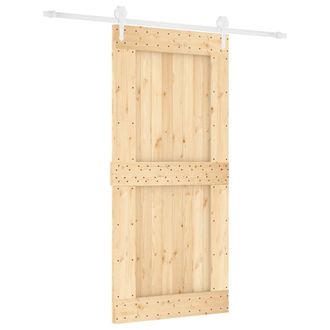 vidaXL Vidaxl - Puerta Corredera Con Herrajes Madera Maciza De Pino 95x210 Cm