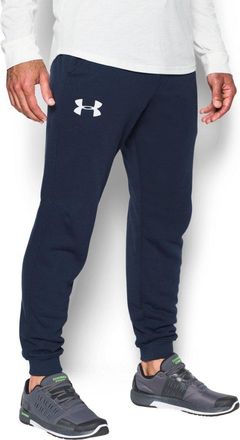 Under Armour Rival Cotton Jogger Mens Trousers, Midnight Navy / White (410), Medium