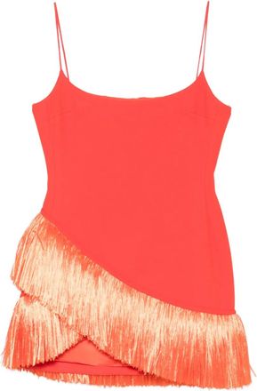 DAVID KOMA Abito corto con frange - Arancione