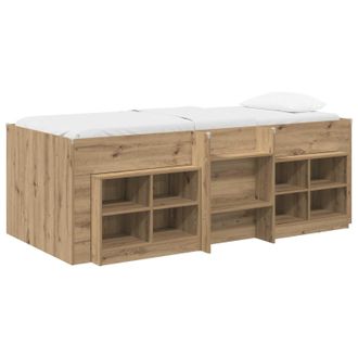 vidaXL Struttura Letto Loft Con Mobile 3 Pz Rovere Artigianale Vidaxl