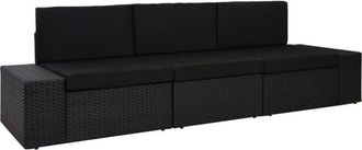 vidaXL Sof&aacute; Chesterfield Otro Negro 174 X 74.5 X 70.5 Cm Terciopelo