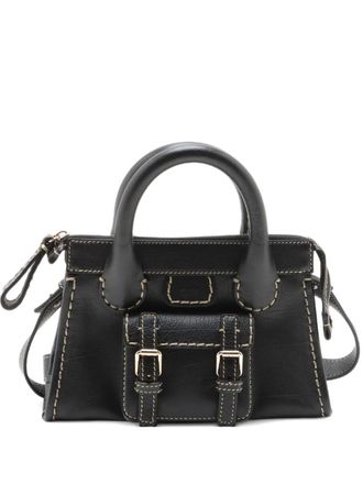 Chloé 2020-2025 mini Edith tote bag - women - Leather - One Size - Black