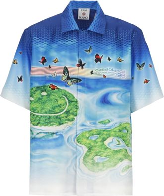Casablanca Blue Beyond Destiny Silk Shirt