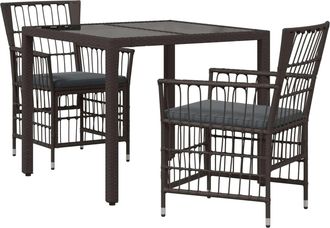 vidaXL Juego De Comedor Para Exteriores 3 Uds. Negro Rat&aacute;n Sint&eacute;tico Vidaxl