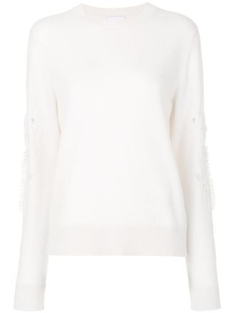 Barrie Romantic Timeless cashmere round neck pullover - White
