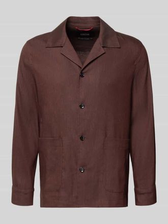 Cinque Regular Fit Hemdjacke aus Leinen-Mix Modell Malte in Pflaume, Gr&ouml;&szlig;e XXL