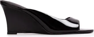 Black Suede Studio Arisha 70 Mule in Black Patent Leather at Nordstrom, Size 38.5