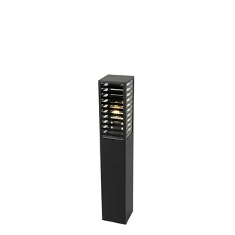 QAZQA Moderno L&aacute;mpara De Pie De Exterior Moderna Negra 80 Cm Ip44 - Reims Aluminio /vidrio Alargada Adecuado Para Led Max. 1 X 40 Watt - Qazqa