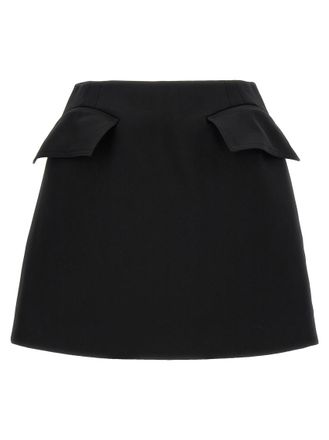 Alexander McQueen Black Solid Mini Skirt