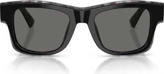 Dolce & Gabbana 52mm Square Sunglasses in Black On Grey Havana /Grey at Nordstrom