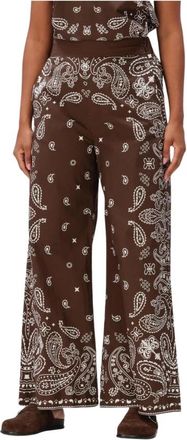 Suncoo Jessy Wide Broeken - Dames - Wijde Broeken - Veelkleurig - L - Linnen - Broeken