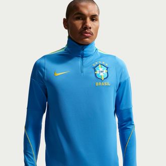 Nike Brazil Strike Nike Mens Dri-FIT Soccer Drill Top in Blue | IB4988-435